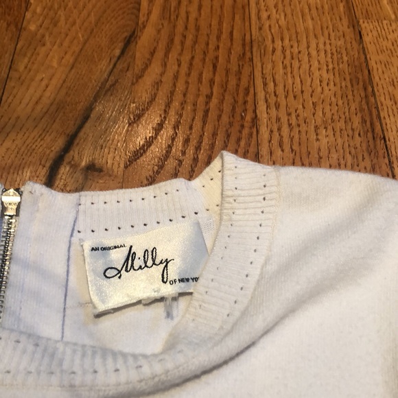 Shilly of New York white eyelet edge zip back top size small - Picture 2 of 3
